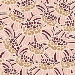 Vector pastel yellow pink daisies seamless pattern