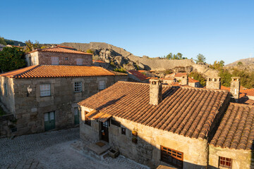 Fototapeta na wymiar Antique stone houses from Sortelha, in Portugal