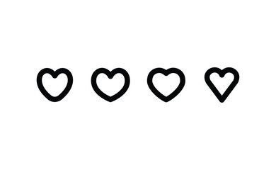 Heart linear icon. Valentine's day symbol. Hearts vector collection.