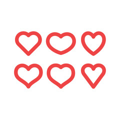 Hearts vector icon collection. Valentine's day romance symbols.