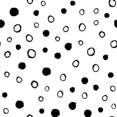 Random dots seamless pattern. Doodle circles texture background.