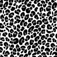 Fototapeta na wymiar Leopard skin abstract print black and white