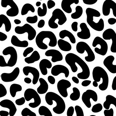 Fototapeta na wymiar Leopard skin background. Safari abstract print black and white