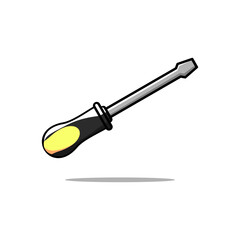 Screwdriver Cartoon Vector Illustration Design.