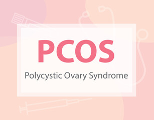 PCOS Polycystic ovary syndrome disease concept - vector illustration