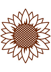Sunflower, Flower, Summer, Sun, Monogram, art