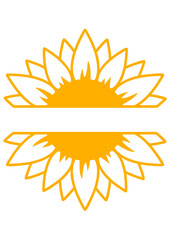 Sunflower, Flower, Summer, Sun, Monogram, art