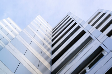 aluminum  panels in old building after facade restoration