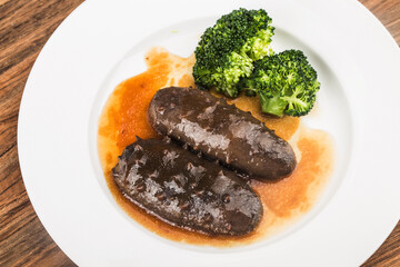 Chinese Food; Braised sea cucumber