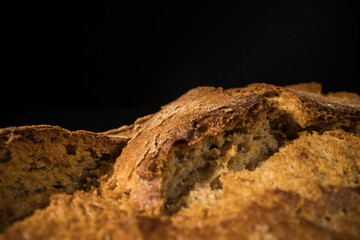 Freshly baked loaf of bread - close up shot