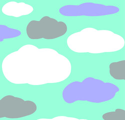 vector cute clouds pattern, wallpaper and background