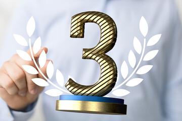 anniversary 3 year or 3rd place in hand