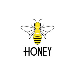 Bee and honey graphic illustration