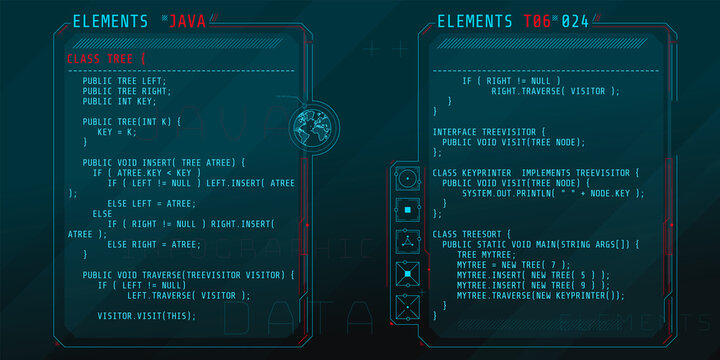 HUD interface elements with part of the code Java.