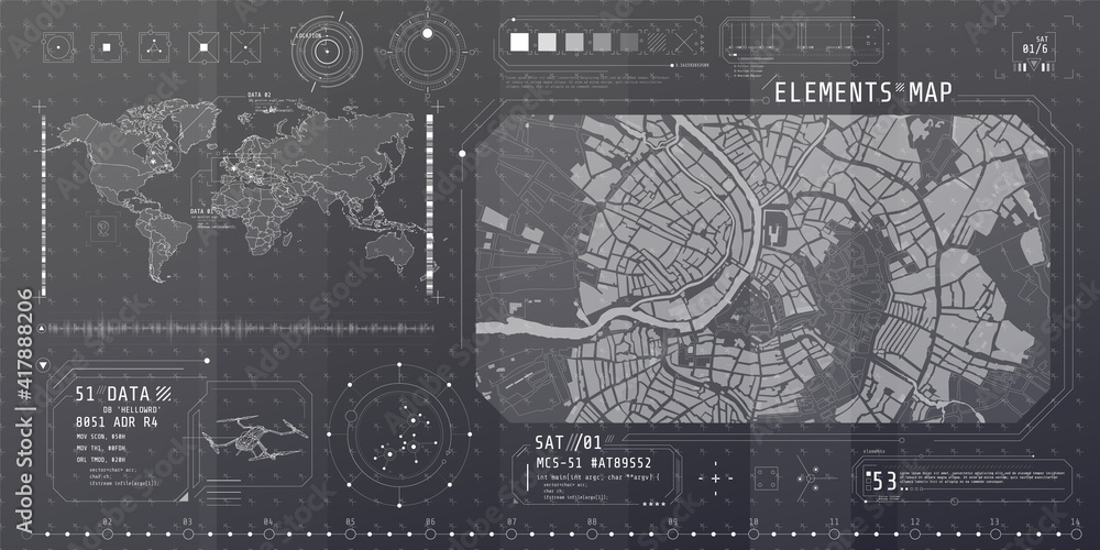 Poster a set of thin elements on the topic of map search.
