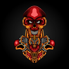 Skull steampunk illustration vector graphic