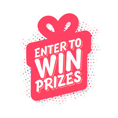 Enter to win prizes. Vector banner.