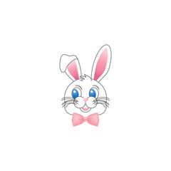 Curious bunny rabbit head graphic illustration