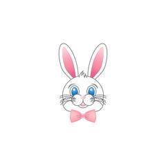 Happy bunny rabbit head graphic illustration