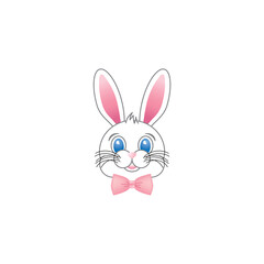Obraz premium Happy bunny rabbit head graphic illustration