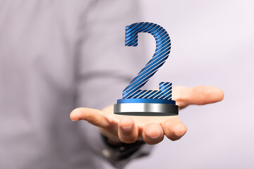 2 ceremony award in hand 3d