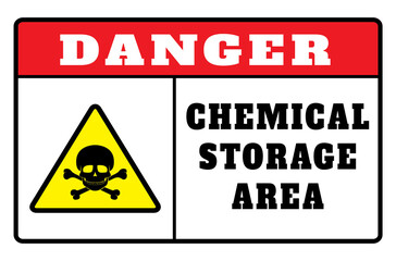 Danger chemicals sign vector image. DANGER Chemical Storage. Sign