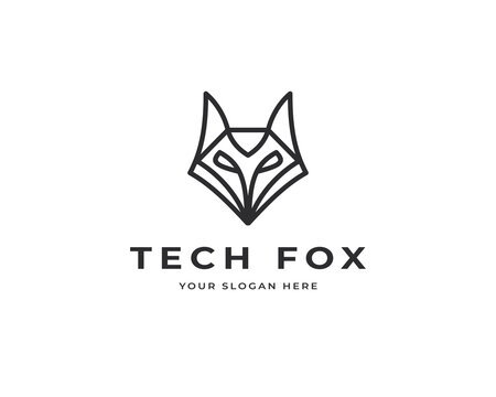 Tech fox vector logo design. Modern technology logo design