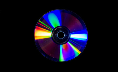 cd dvd isolated on black, cd dvd background, disk in the dark