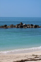 Fototapeta na wymiar Rocks In The Ocean, Key West Florida
