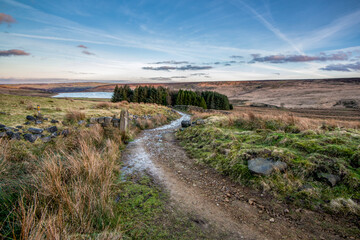 scenery close to halifax in calderdale west yorkshire, part of the pennine range of hills and situated along the pennine way.