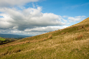 Black mountains and the Brecon beacons.