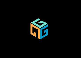 vector illustration Isometric with letter G logo design concept element