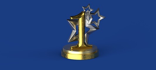 gold winner first place 3d isolated