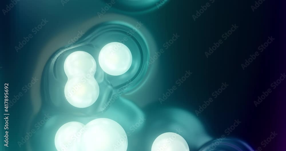 Poster abstract background, metallic gradient with moving orb shapes. seamless loop