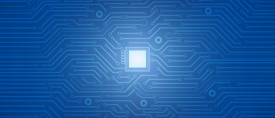 Microchip Technology Background, blue digital circuit board pattern