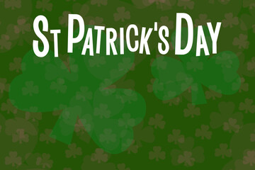 gold and green clover shamrock background with st patricks day text overlay illustration