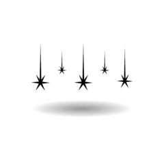 Falling stars icon with shadow