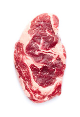 Ribeye beefsteak on white background