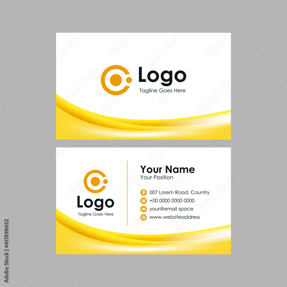Poster abstract smooth business card with fresh yellow wavy mesh gradient background design, professional o