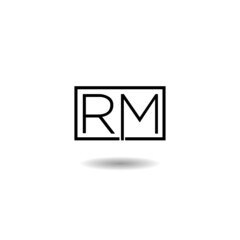 Initial RM letter logo with shadow