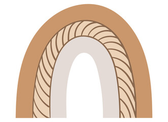 Children's rainbow in Boho style. In soft pastel colors. For fabrics, children's rooms, toys, prints, etc. Isolated on a white background