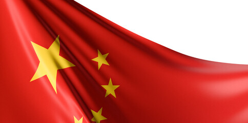 Republic of China Flag in Map 3d Illustration