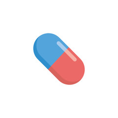 pill Vector icon . Lorem Ipsum Illustration design, capsule pill on white background.