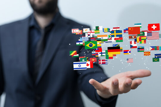 Globe International World Flags. - Powered by Adobe