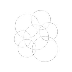 Abstract geometric connect circle and dots. Simple technology graphic background.Illustration vector.