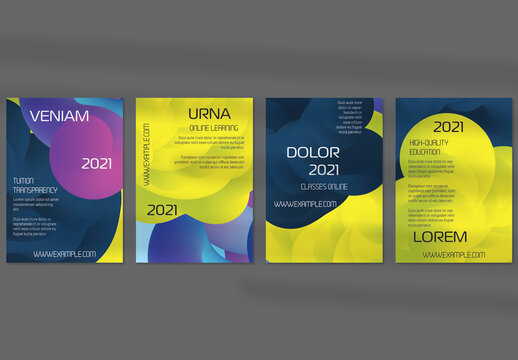 Flyer Layout with Futuristic Wavy Gradient Cloud Shape