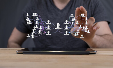 hierarchy connection team group digital