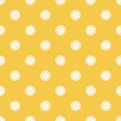 Cute seamless background with lemon slice. Seamless vector pattern Illustration .