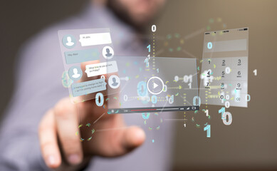 web develop interface web application in hand