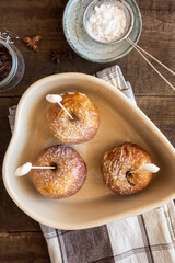 Baked apples. Homemade oven dietary fruit dessert